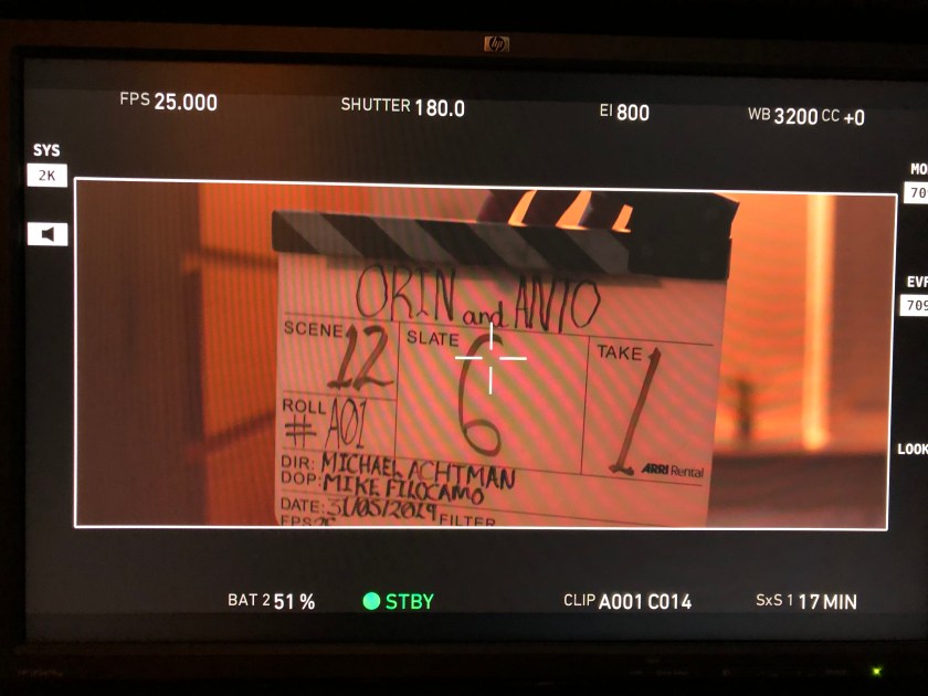 Clapper board for Orin & Anto Scene 12 Take 1